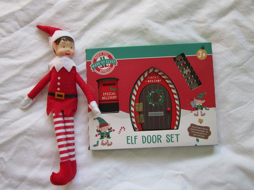 Elf shelf set - doll, christmas
