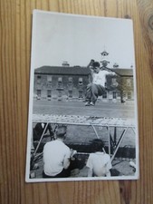 Social History Postcard of Boy on trampoline (Unposted)
