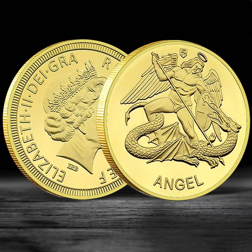 Angel dragon golden - angel, coin