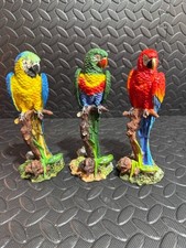 Macaw Parrot Realistic Sculpture On Branch Height Statue Ornament CHOOSE COLOUR
