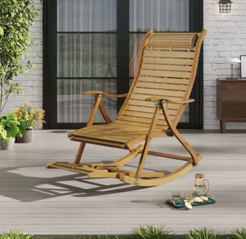 Bamboo foldable rocking chair - bamboo,