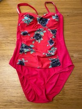 Ladies MARKS AND SPENCER pink floral swimming costume size 12