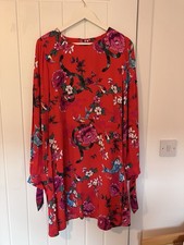 H! by Henry Holland Red Floral Print Sheath Dress size 12