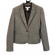 H&M Women's Brown Tweed short Blazer Jacket Size EU 40
