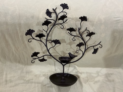 Black metal tree jewelry - black,