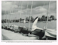 Sailing At Bourne End River Thames Vintage Picture Old Print 1963 CLPBOTRT#29