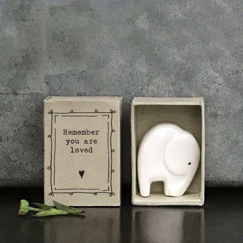 Porcelain elephant matchbox - porcelain,