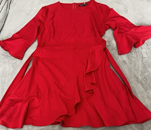 Boohoo red fit flare - red, &