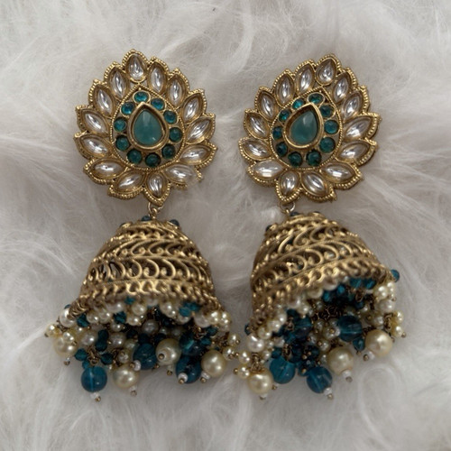 Gold plated jhumka drop - jhumka,