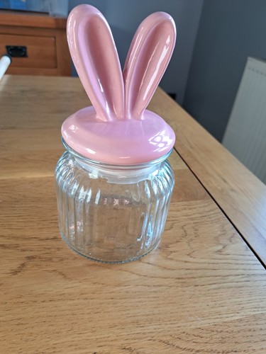 Glass jar with - glass, pink