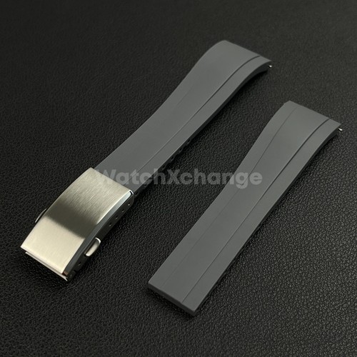 Grey rubber watch strap - rubber,