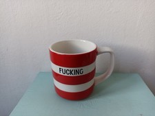 T G Green Cornishware explicite language Red & White Mug /Cup  9 cm tall
