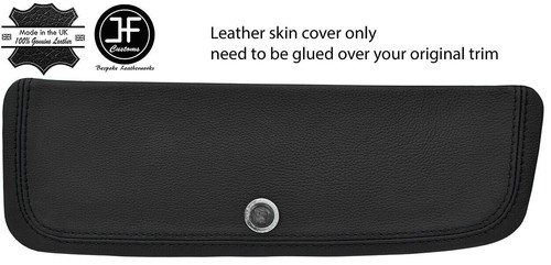 Black stitching glove box - black, real
