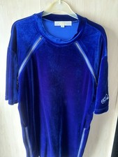 Mens Blue & Gold El Velvet Tracksuit Set Top And Shorts (S)