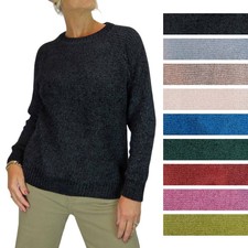 Women's Super Soft Stretchy Jumper Round Crew Neck 10-18