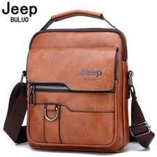 JEEP BULUO Men’s Leather Crossbody Shoulder Bag Business Messenger
