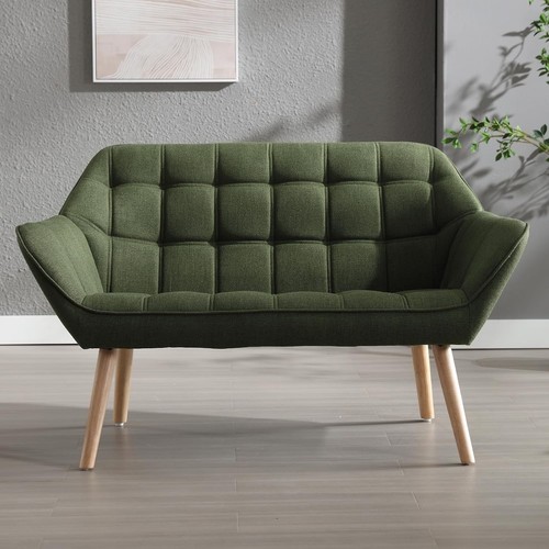 Green linen seater - seater, sofa