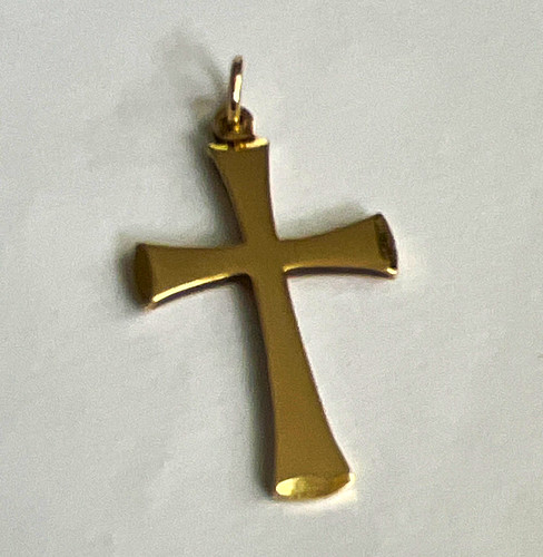 9ct solid yellow - gold, cross