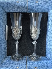 Royal Selangor Pewter Champagne Flute Iris Design. New Boxed Never Used