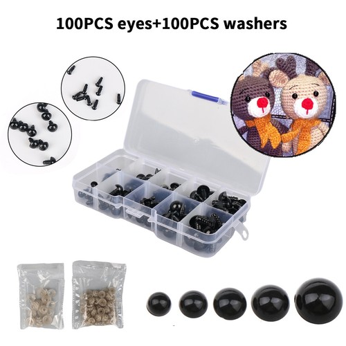 100x plastic eyes soft toys - plastic,