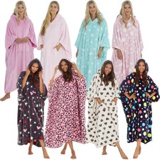 Womens Fleece Poncho Hoodie