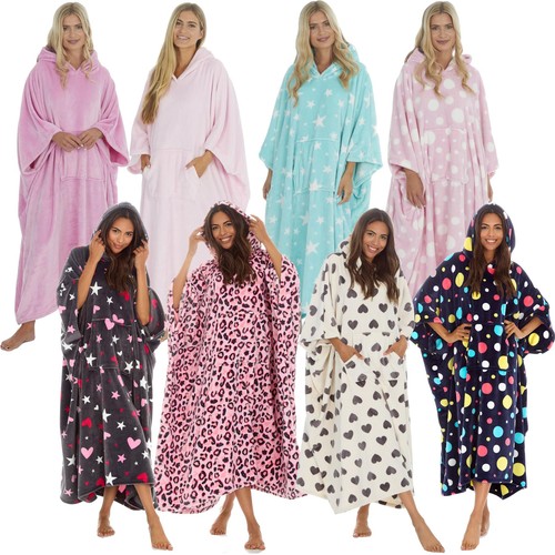 Womens fleece poncho hoodie - womens,