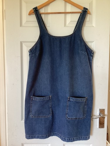 Fat face blue denim pinafore - face,