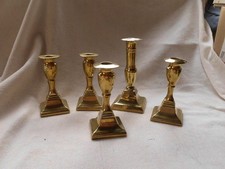 GROUP OLD BRASS CANDLESTICKS