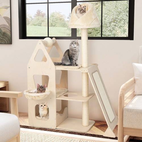 Wooden cat tower climbing - tower,