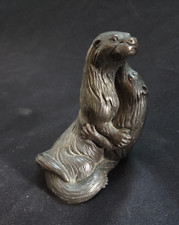Bronze  effect Pair of Otters