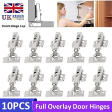 10X Soft Close Kitchen Cupboard Cabinet Door Hinges Slow Shut Full overlay 35mm
