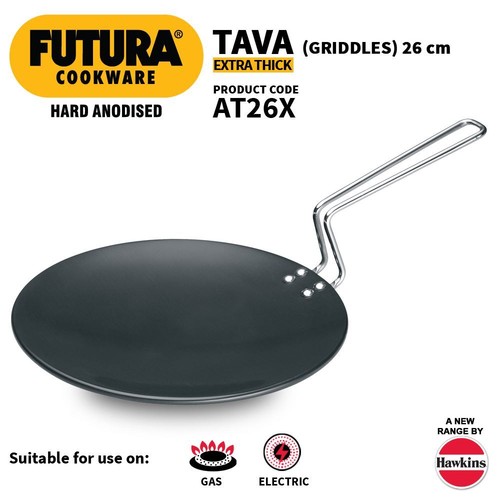 Hard anodised curved tava - anodised,