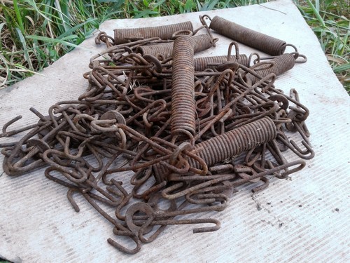 Antique rusty metal bed - rusty,