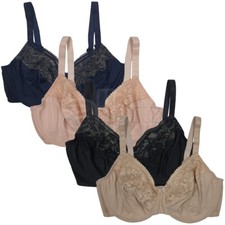 Underwired Full Cup Unpadded Bra Bra Ladies Womens Lace Uk Plus Size M S L
