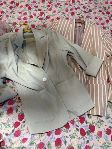Women blazer beige striped - blazer, beige/striped