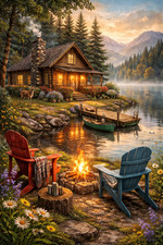 Cabin on the Lake Fireside