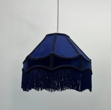 Stunning Navy Traditional Velvet Lamp Shade with Tassels 8inch 10inch 12inch 