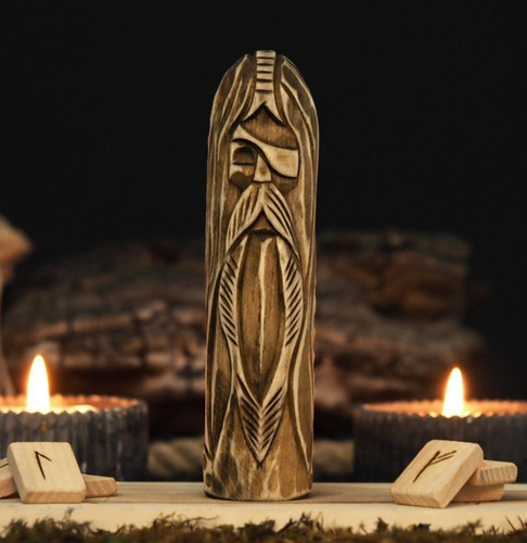 Wooden odin figurine hand - wooden,