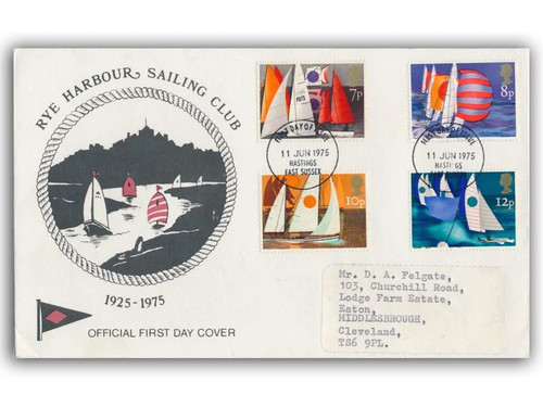 1975 sailing fdc hastings fdi - sailing,