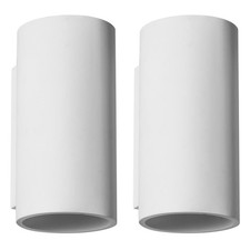Set of 2 White Plaster Wall