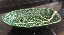 RARE SUBTIL John Buck Portuguese Oval Serving Bowl Cabbage Leaf 30 cm & 19 cm 
