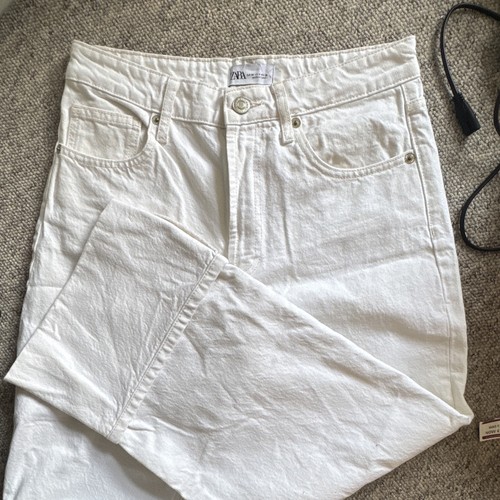 Zara white straight leg - white,