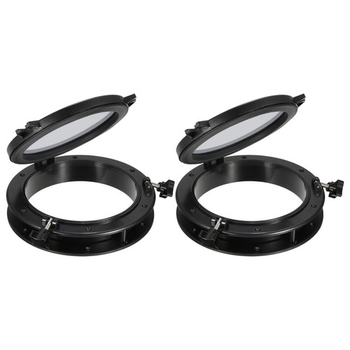 Black round portholes - round,