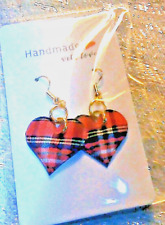  Tartan handmade earrings-Gold plated Hooks-Perfect Gift idea 