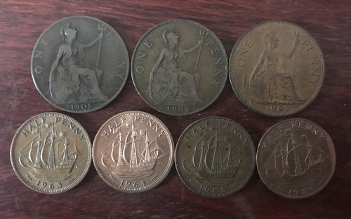One penny and half - and,