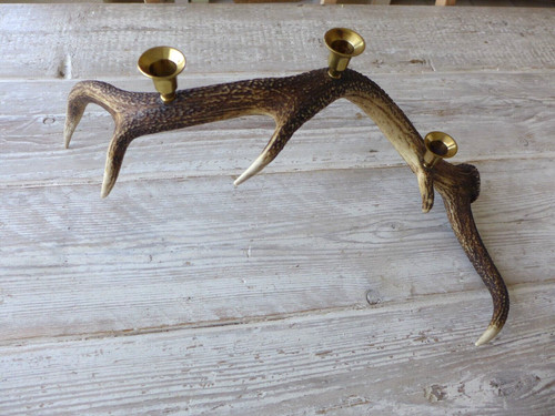 Red deer antler candle holder - deer,