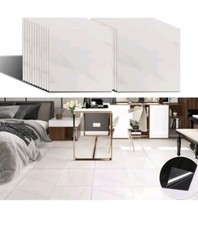 VEELIKE Beige Marble Vinyl Flooring Bathroom Floor Tiles Self Adhesive Vinyl Til