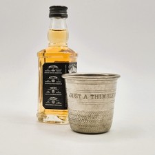 Pewter Thimble Shape Shot Beaker Just a Thimble Full Vintage Sheffield