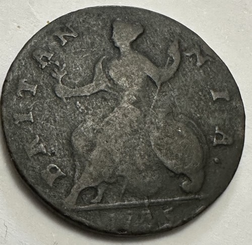 1745 george half penny - george,