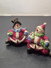 Vintage Christmas Snowmen Resin Ornaments